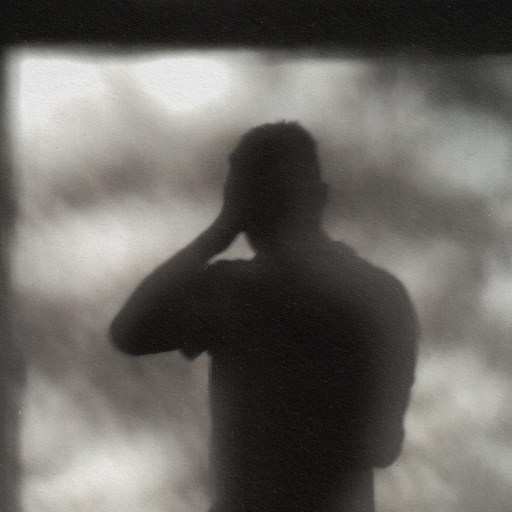 A man's silhouette captured in front of a window.