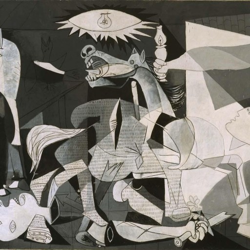 A famous black and white painting.