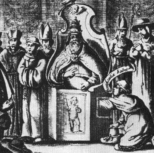 A monochromatic illustration of individuals seated at a table.