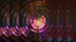 Abstract digital art of concentric ripples radiating from a glowing center, featuring shades of pink, purple, and orange against a dark background.