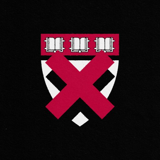 The Harvard crest displayed on a black background in the Ivy League.