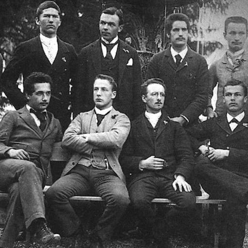 Einstein with his class of students in 1896