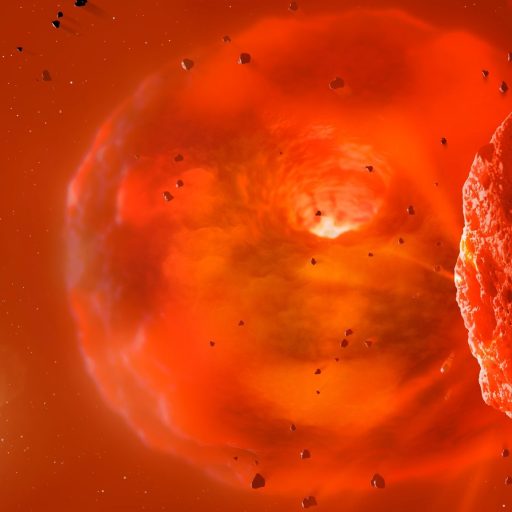 An artist's impression of a planet collision.