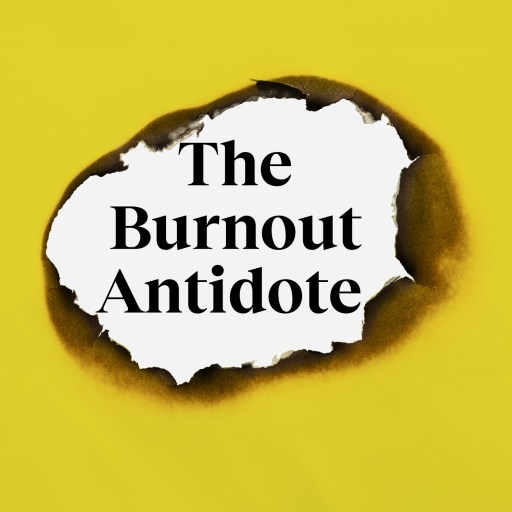 The burnout antidote on a yellow background.