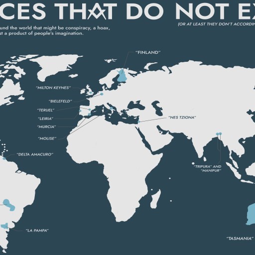 Places that do not exist infographic.