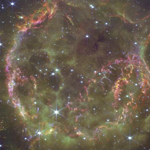 JWST supernova remnant Cas A NIRCam 16:9
