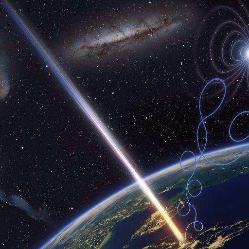An artist's impression of an ultra high energy cosmic ray.