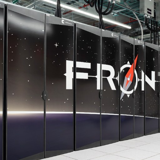 A server room with the word frontier on it.