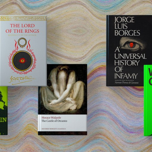 Five new book covers of various genres on a colorful background.