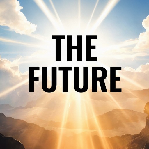 The future with rays of light in the background.