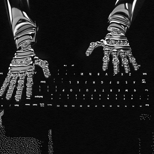 A black and white image of a skeleton holding a keyboard, highlighting the impact of AI job shift.
