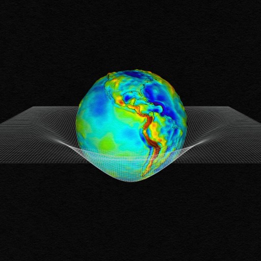 A black and white image of a ball in antigravity motion.