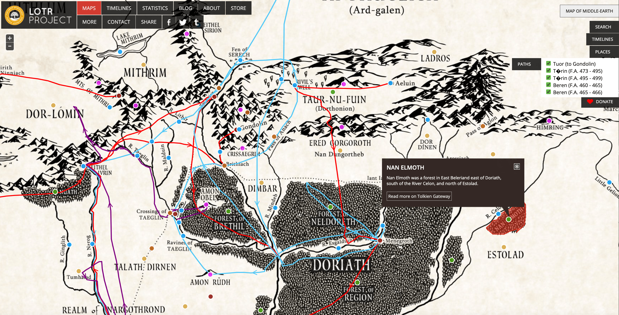 A map of a ski area with a lot of trails.