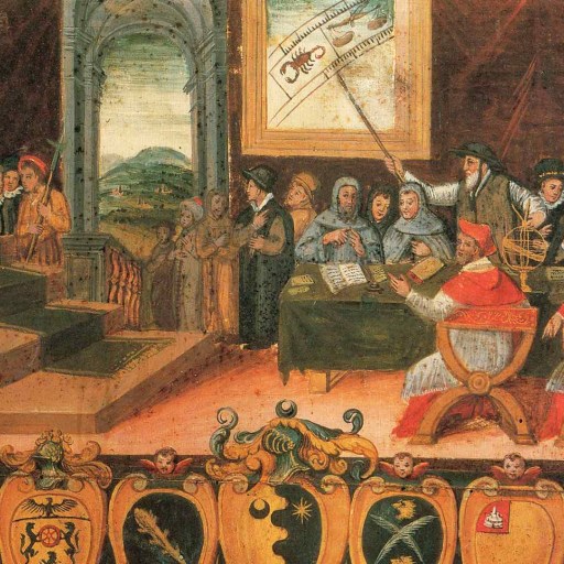 A painting presents a group of people at a table, leaving room for interpretation and inviting viewers to formulate hypotheses about their interactions and relationships.