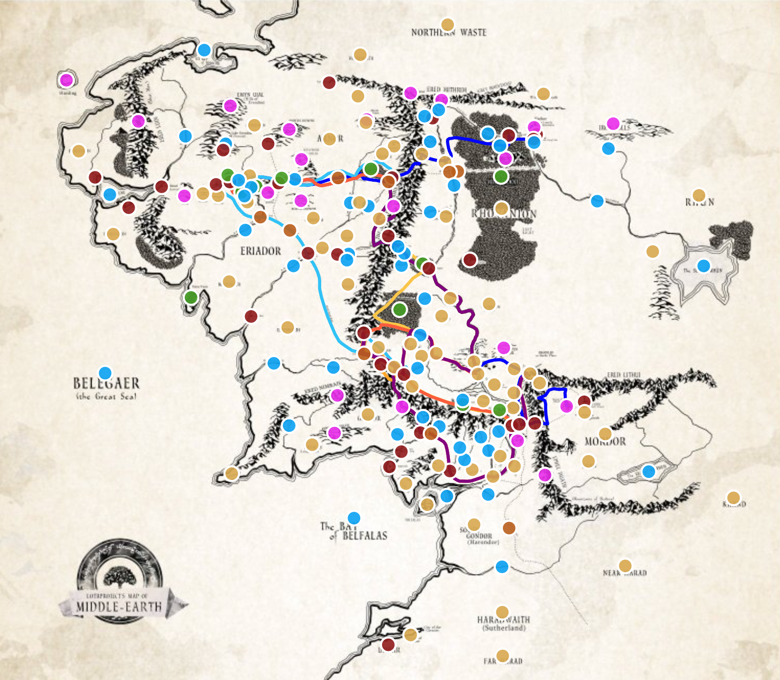 The lord of the rings map.