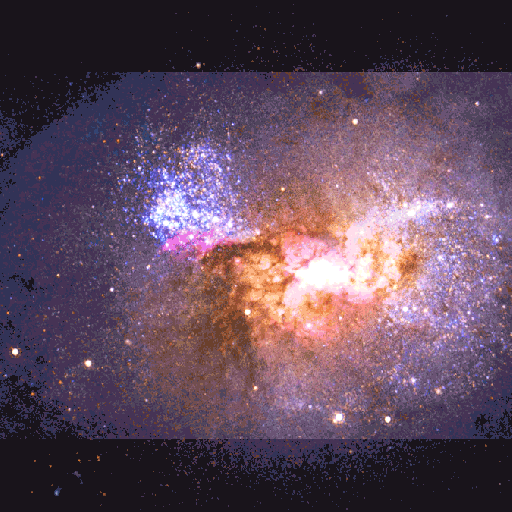 A vibrant image of a galaxy with clusters of population II stars, showing second-generation stars in various colors against the backdrop of space.