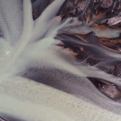 An aerial view of a river.