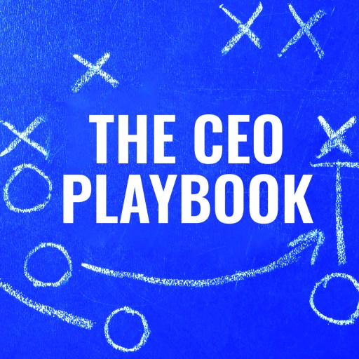 The ceo playbook on a blue background.