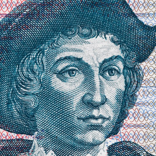 A banknote with a portrait of a man in a hat.