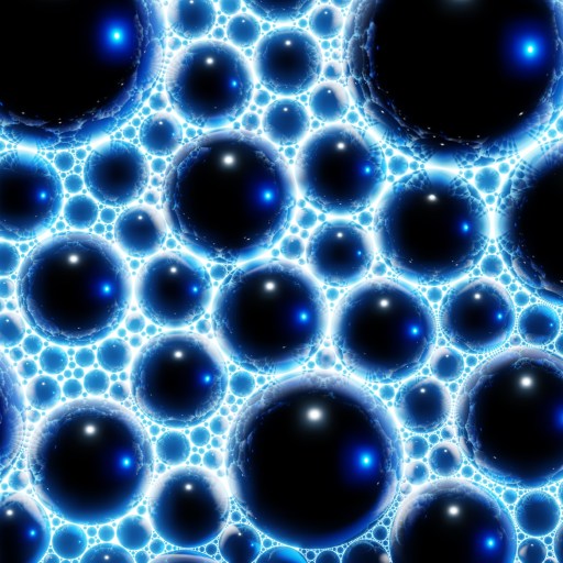 A black background with blue bubbles on it.
