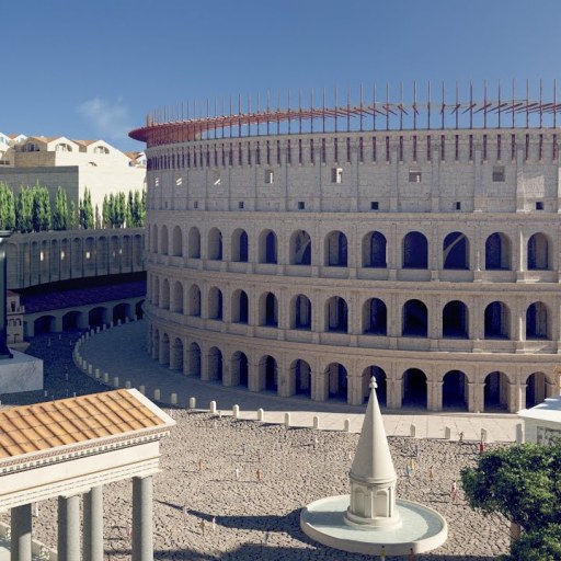 A model of the Colossus depicting the grandeur of ancient Rome.