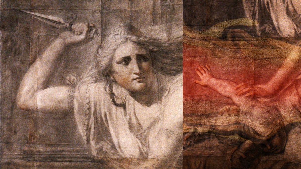 The Medea affect is brilliantly captured in this painting of a powerful woman brandishing a sword.