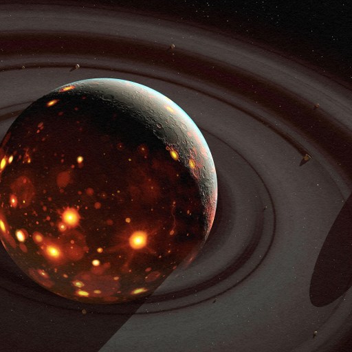 An artist's rendering of two **changed** planets in space.