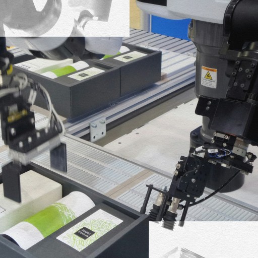 A photo of a machine in a factory capturing the essence of AI work.