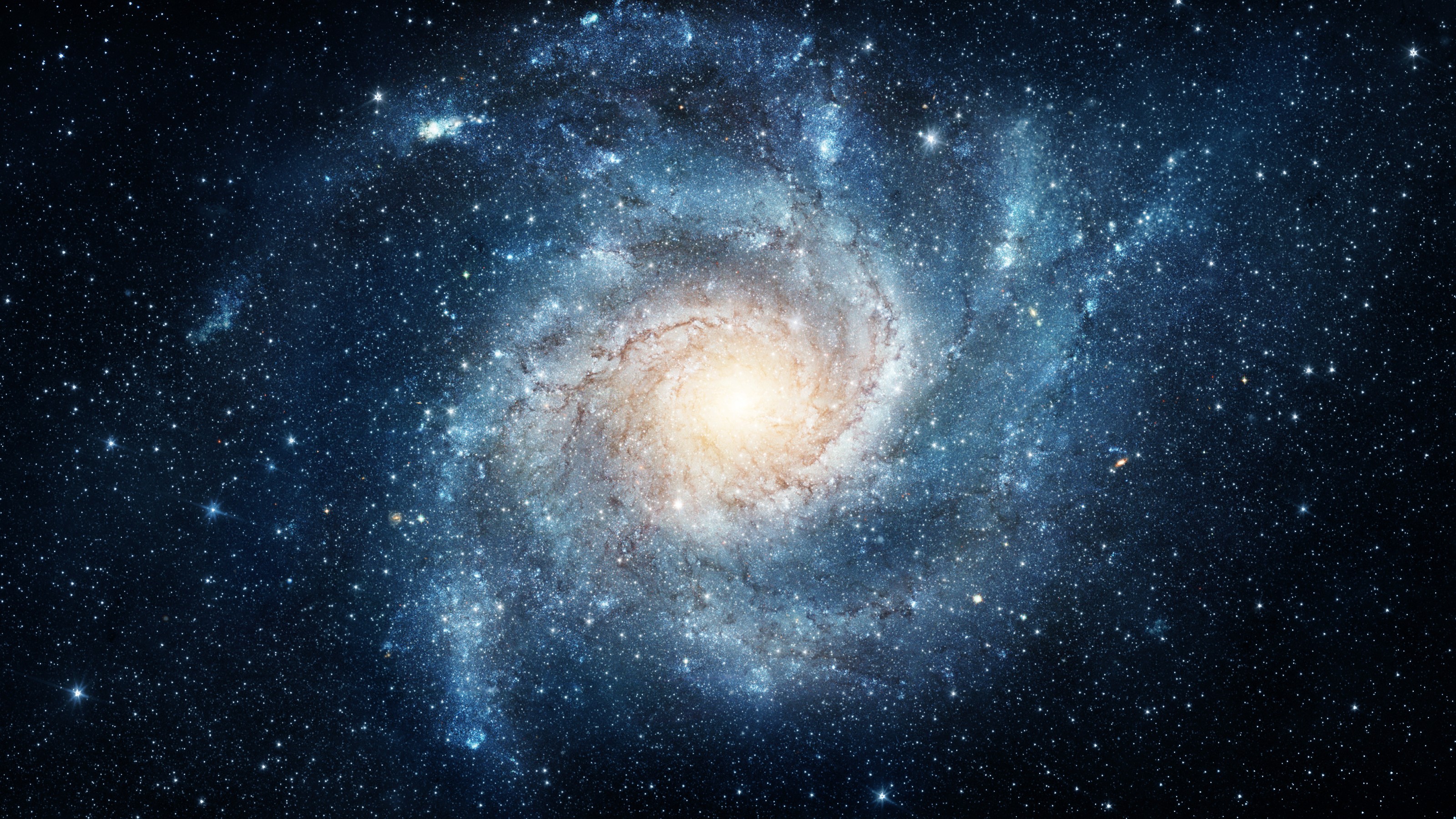 An image of a spiral galaxy in space.