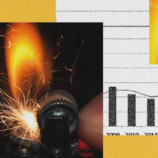 A disruptive leader holds a lighter next to a graph.