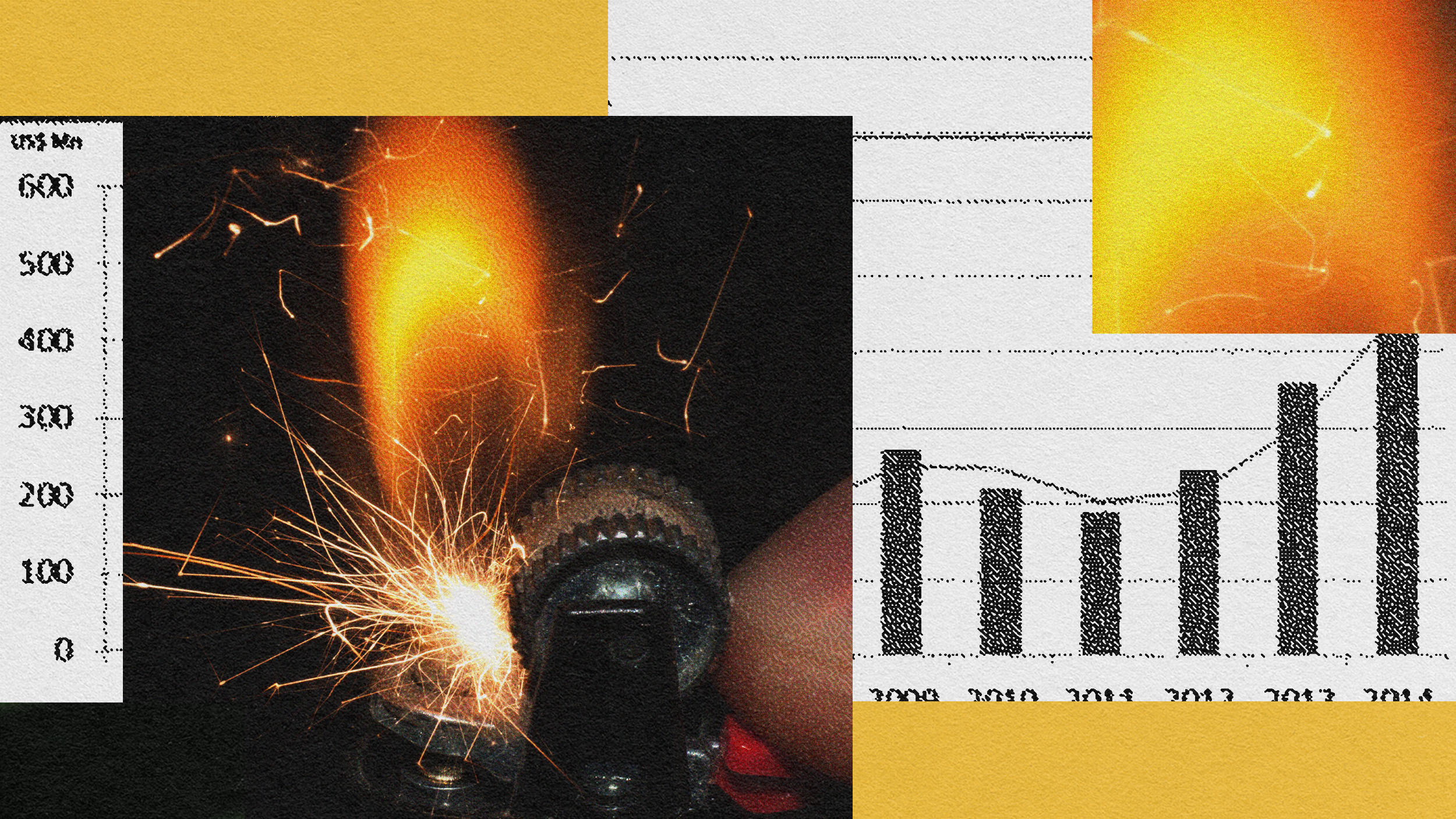 A disruptive leader holds a lighter next to a graph.