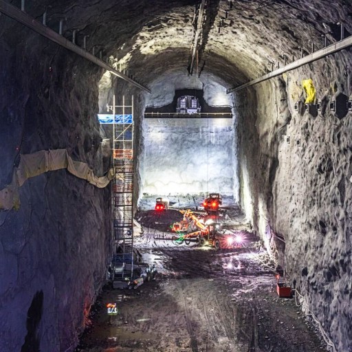 A tunnel is being constructed in a tunnel.