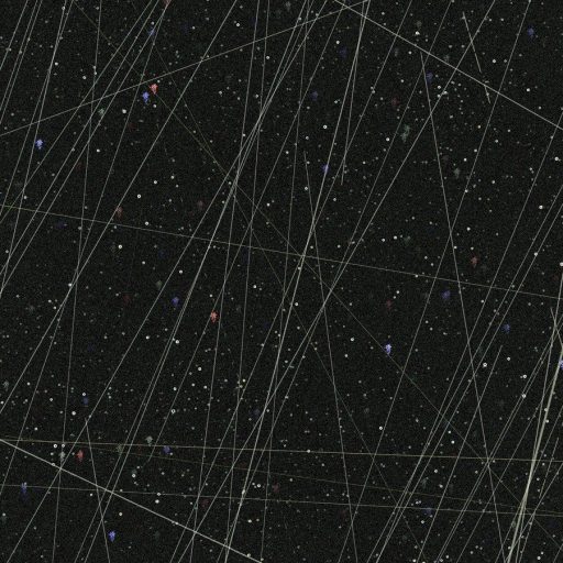 An image of a starry sky with numerous lines, depicting the concept of space pollution.