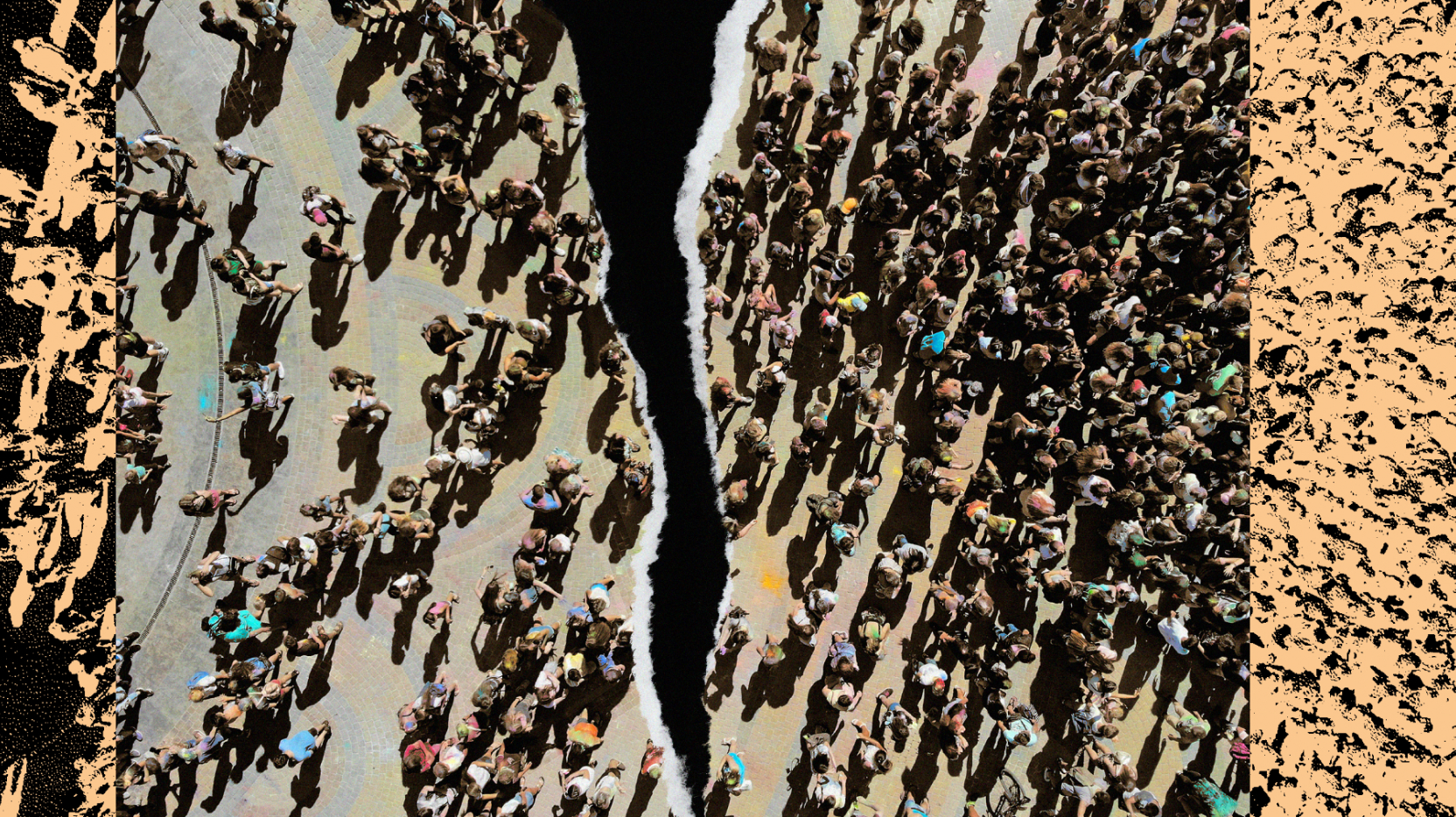 A group of people standing in a circle.