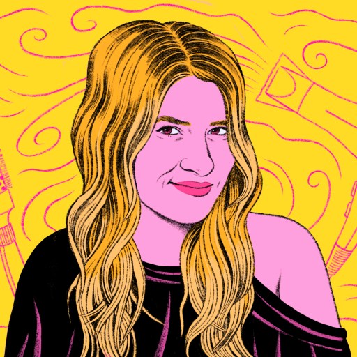 An illustration depicting the reality of leadership through a woman with long blonde hair.