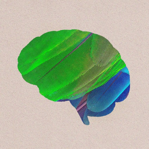 Three overlapping colorful bird feathers in a row against a textured background, symbolizing neurodivergent assets.