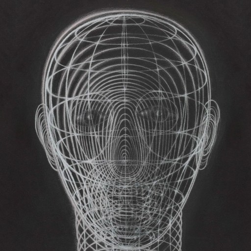 Three wireframe human heads are depicted against a dark background, their complex overlapping patterns evocative of the Johari window model, revealing multifaceted layers within each head's structure.