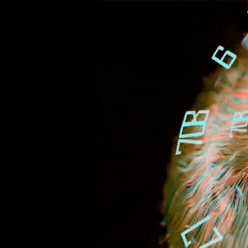 Abstract image showing a partial view of a clock face with distorted numbers and swirling, colorful lines on a black background.