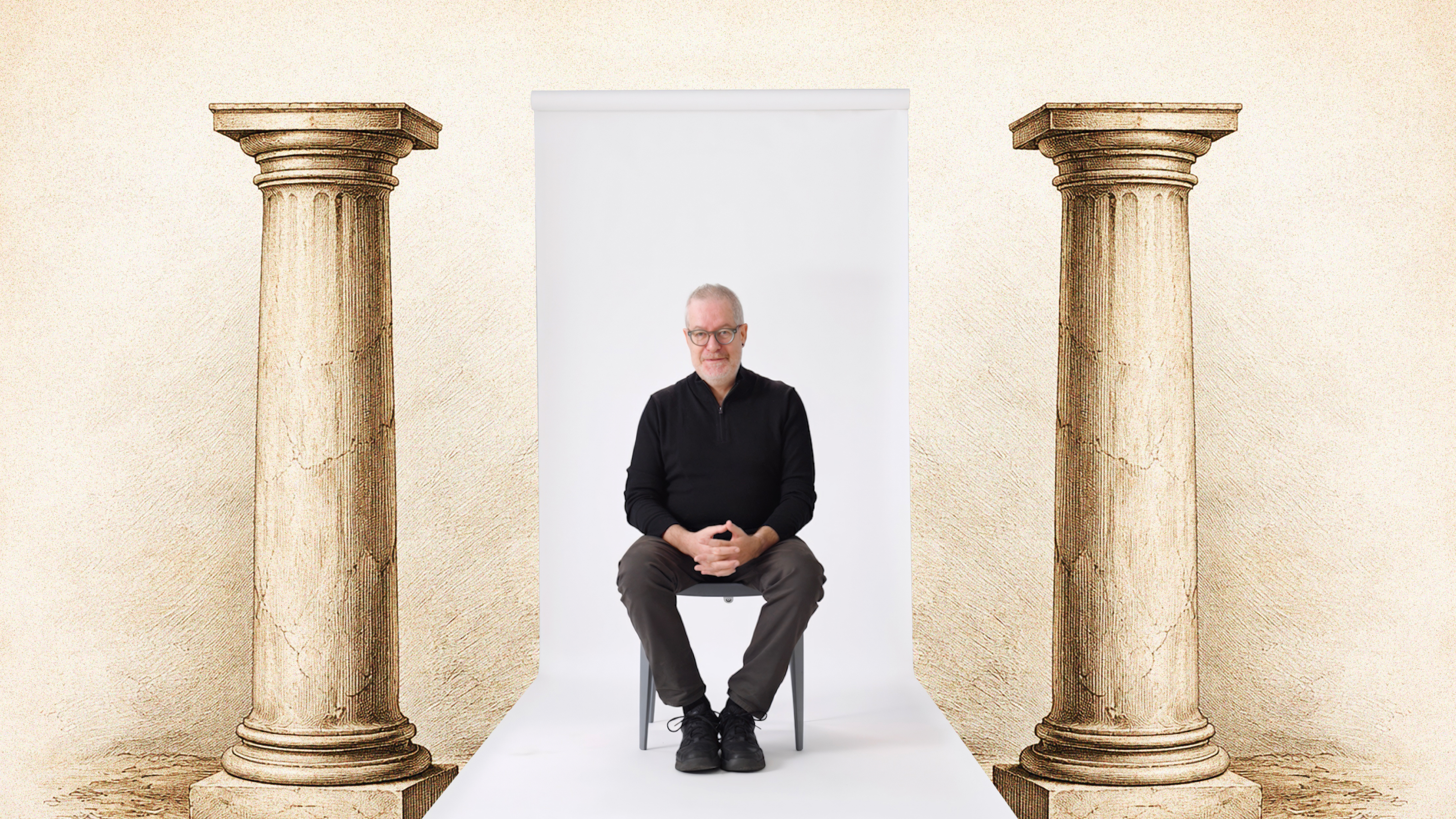 A man sitting in a chair.