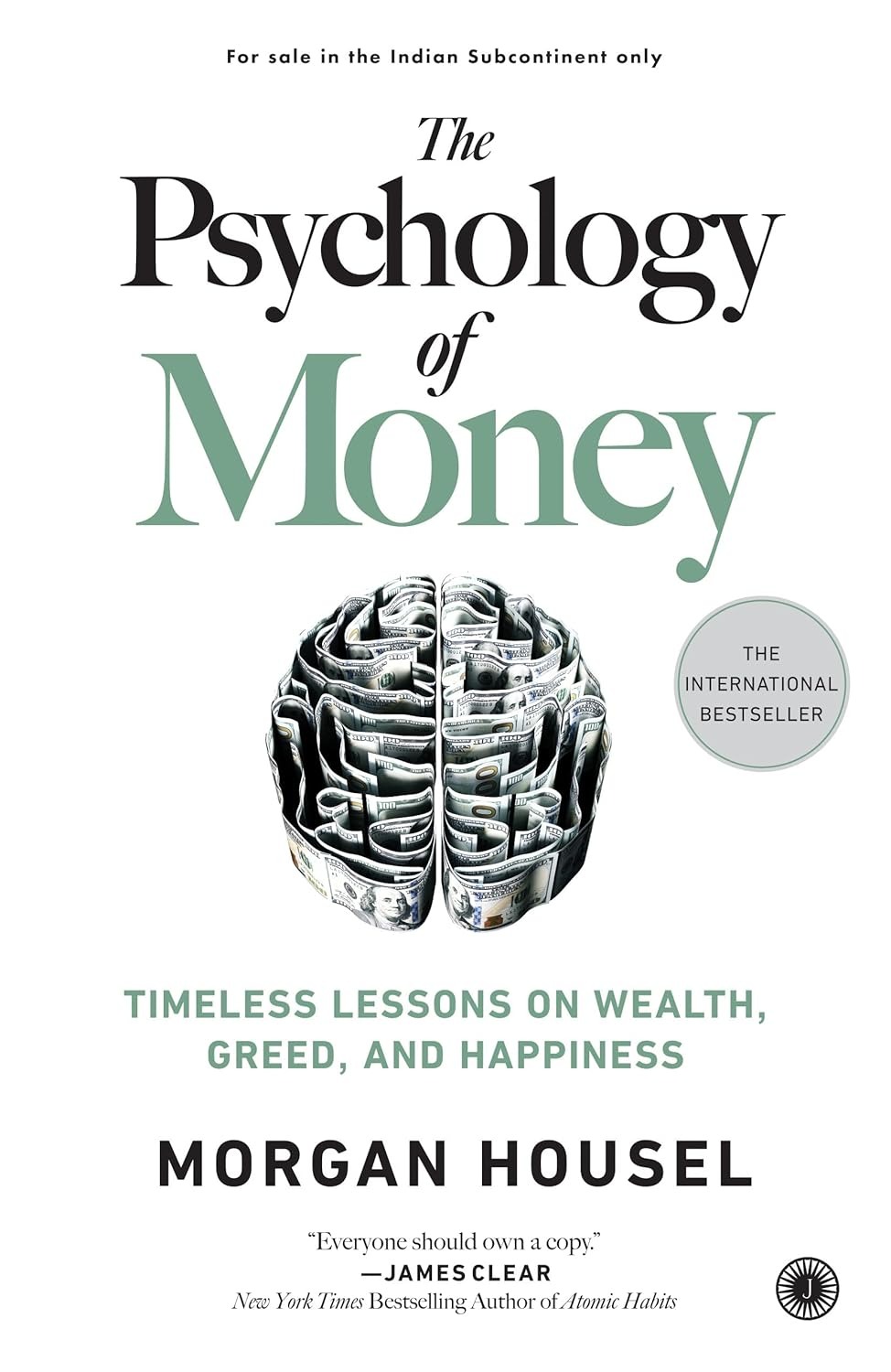 Book cover of "The Psychology of Money" by Morgan Housel, featuring a dollar bill folded into a butterfly; subtitle reads "Timeless lessons on wealth, greed, and happiness.